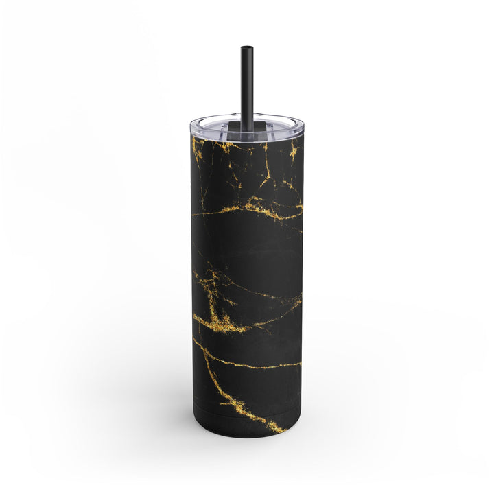 Black and Gold Skinny Matte Tumbler, 20oz