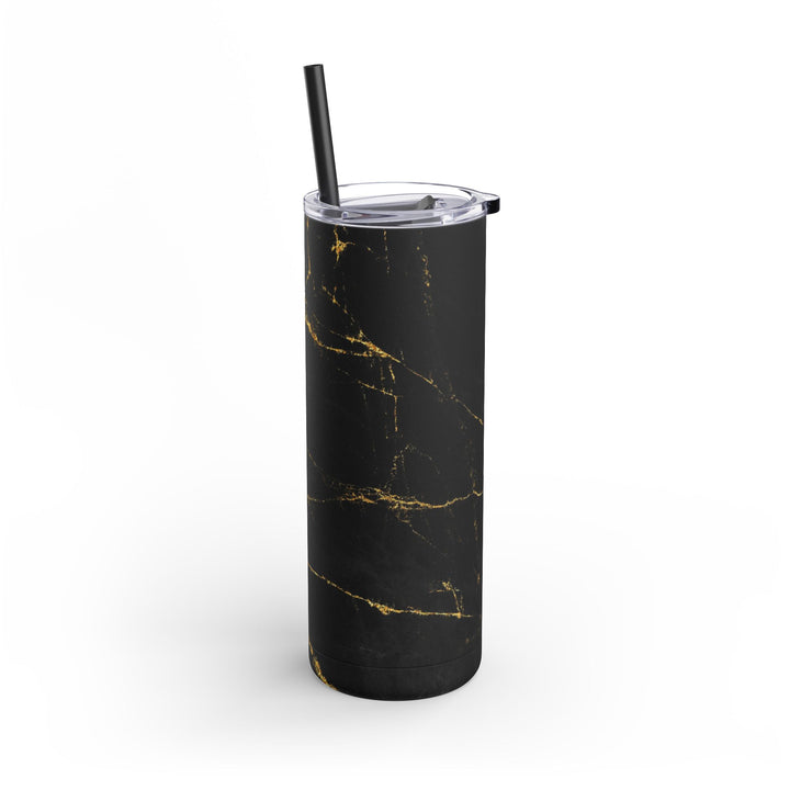 Black and Gold Skinny Matte Tumbler, 20oz