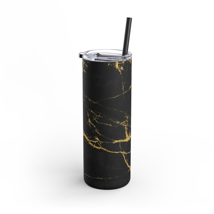 Black and Gold Skinny Matte Tumbler, 20oz