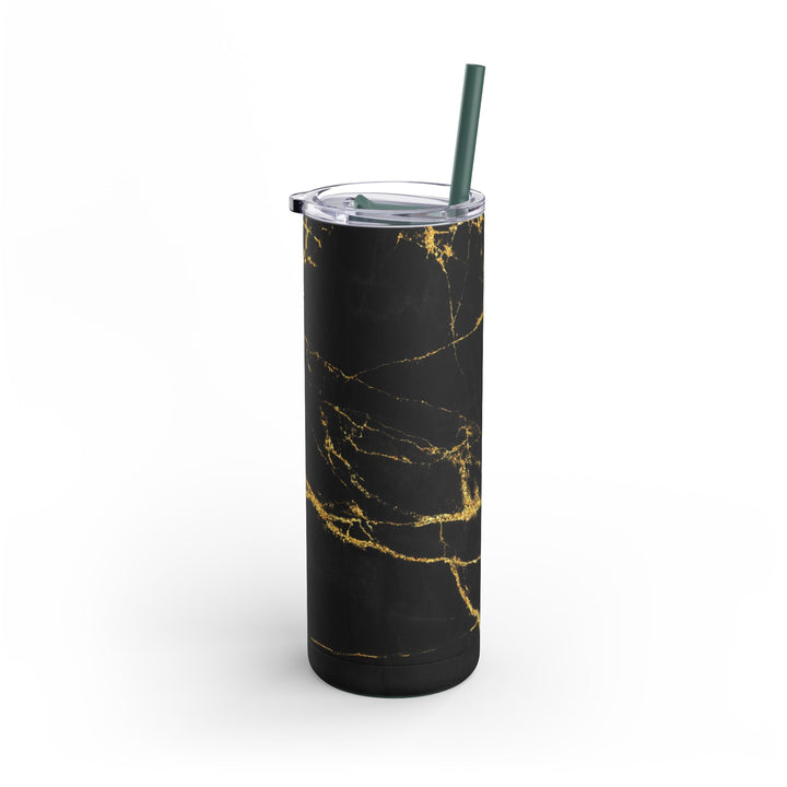 Black and Gold Skinny Matte Tumbler, 20oz
