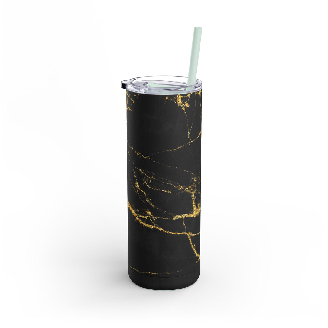 Black and Gold Skinny Matte Tumbler, 20oz