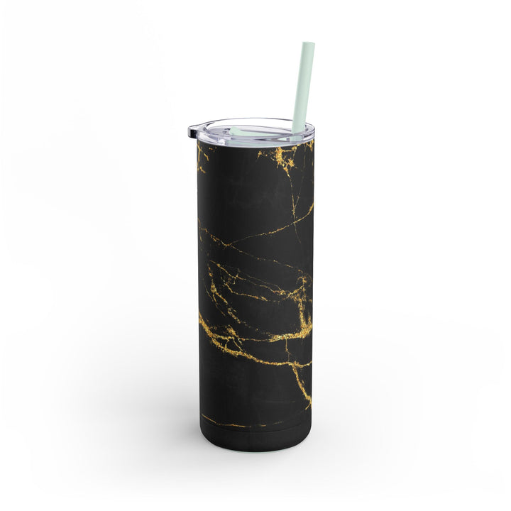 Black and Gold Skinny Matte Tumbler, 20oz