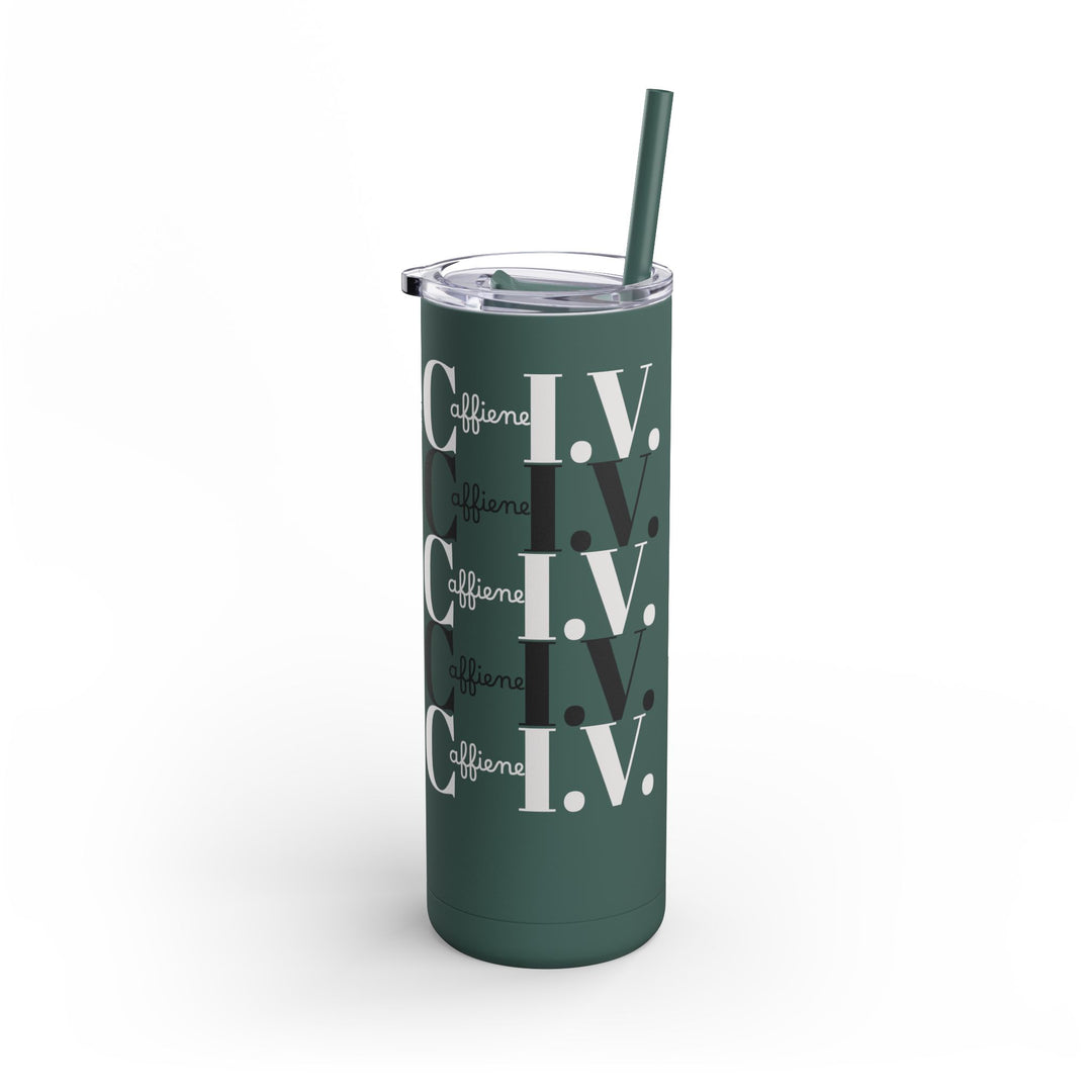 Coffee Lover Matte Skinny Tumbler, 20oz - Caffeine IV Design