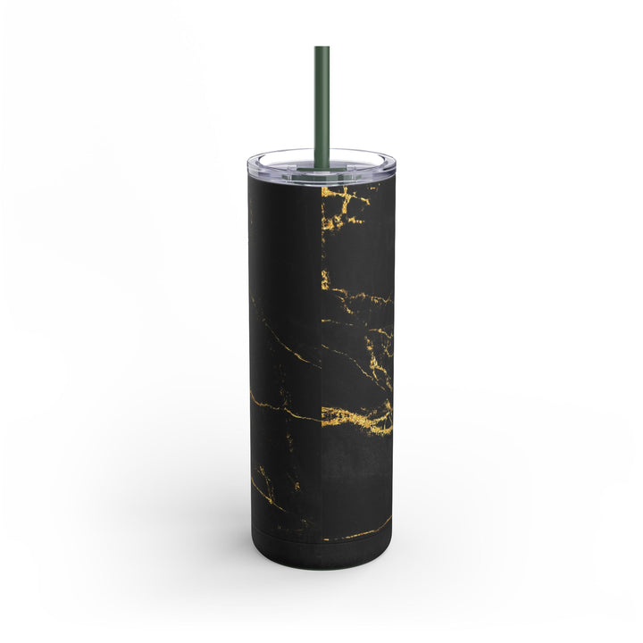 Black and Gold Skinny Matte Tumbler, 20oz