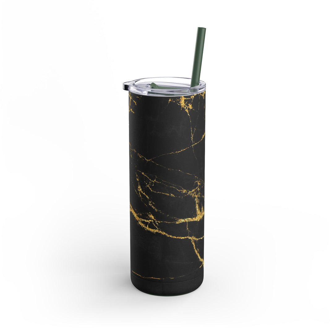 Black and Gold Skinny Matte Tumbler, 20oz