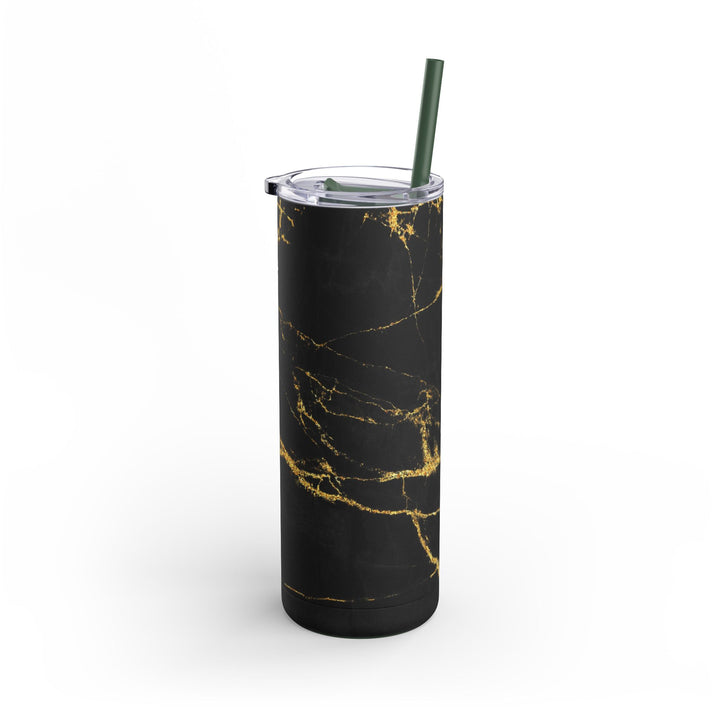Black and Gold Skinny Matte Tumbler, 20oz