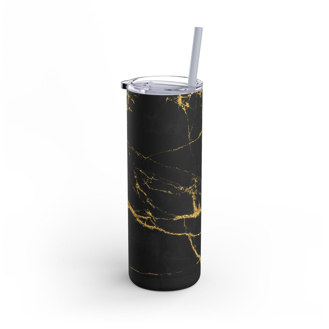 Black and Gold Skinny Matte Tumbler, 20oz