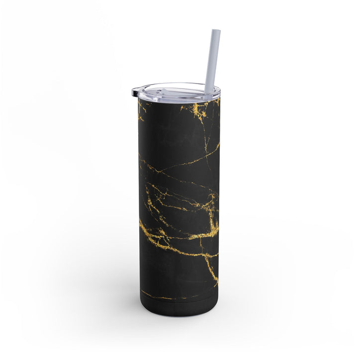 Black and Gold Skinny Matte Tumbler, 20oz