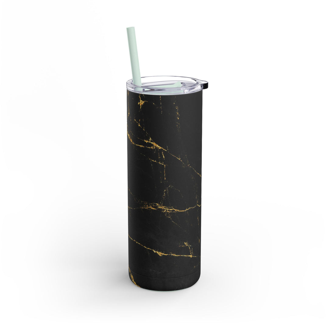 Black and Gold Skinny Matte Tumbler, 20oz