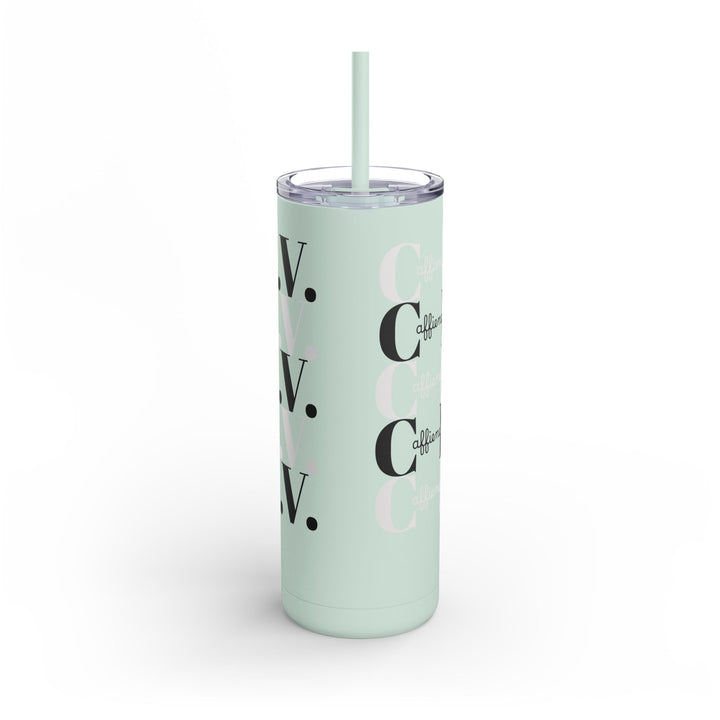 Coffee Lover Matte Skinny Tumbler, 20oz - Caffeine IV Design